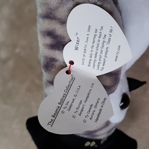 Wiser the Owl 🎓🦉Ty Beanie Baby Graduation Bird🦉 Gift Kids Toy Collectible NWT - Picture 4 of 12